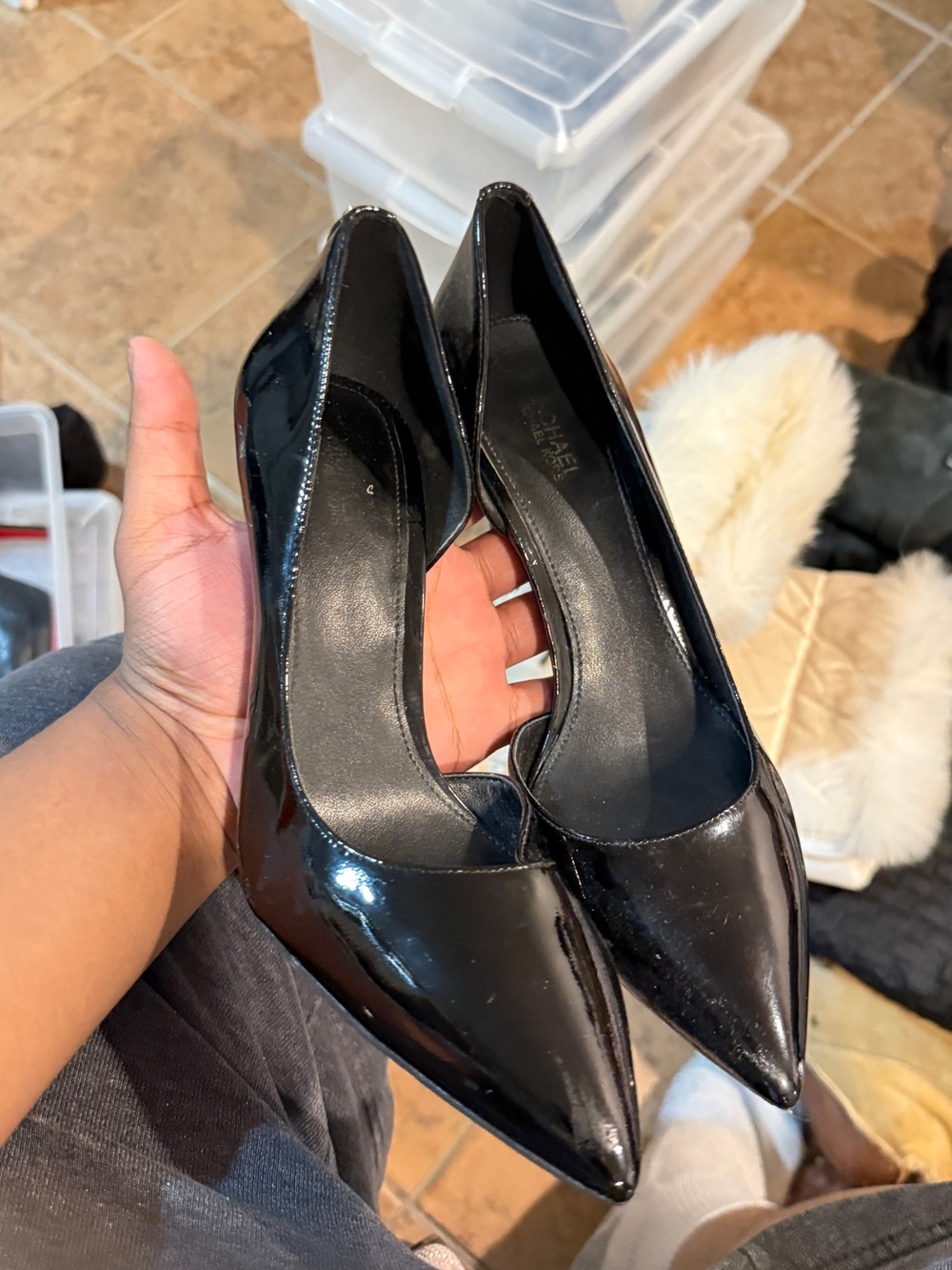 Michael Kors Black Patent Pointed-Toe Pumps